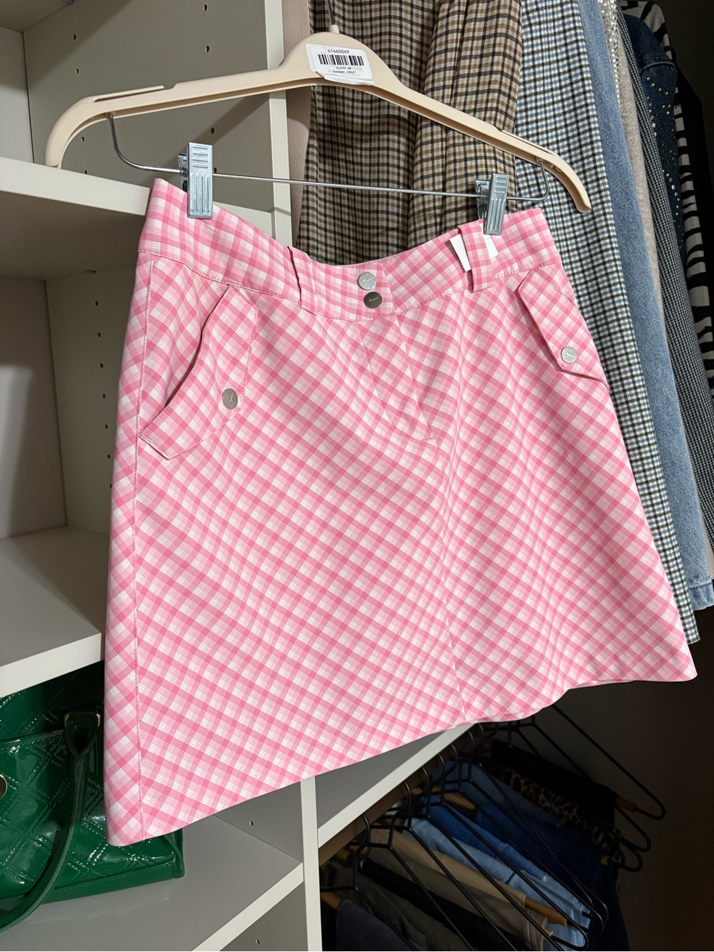 Pink Nike Golf Gingham A-Line Mini Skirt - Picture 2 of 7